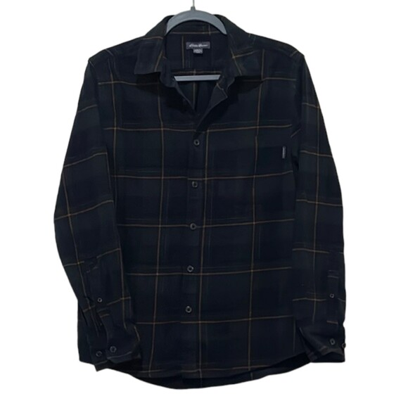 Eddie Bauer Flannel Shirt Womens Small Button Down Green Plaid Cotton Fall Gorp - Picture 1 of 11